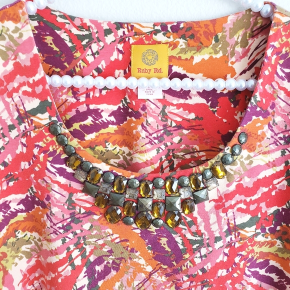 Ruby Rd. | Jeweled Neckline Size Large - Picture 2 of 6
